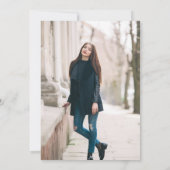 赤シンプル写真卒業 招待状 (裏面)