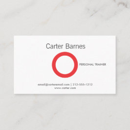 赤シンプル名刺の円 名刺