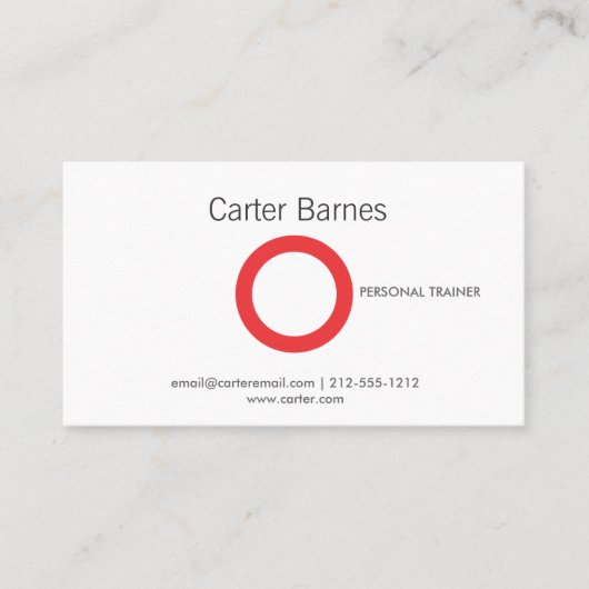 赤シンプル名刺の円 名刺 (正面)