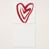 赤シンプル水色ネスティングハート10ノートカード (正面&裏面)