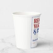 赤シンプル白と7月4日の赤ちゃんシャワー 紙コップ (右)