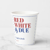 赤シンプル白と7月4日の赤ちゃんシャワー 紙コップ (正面)