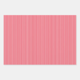 赤シンプル白スモールストライプクリスマス ラッピングペーパーシート