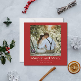 赤シンプル結婚したと新メリー婚 シーズンカード