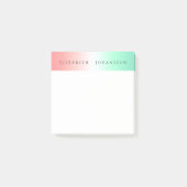 赤シンプル緑スタイリッシュ白グラデーション名をクリア ポストイット (正面)