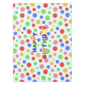 赤シンプル緑モダン水玉模様誕生会 テーブルクロス (正面)