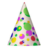 赤シンプル緑モダン水玉模様誕生会 パーティーハット (左)