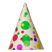 赤シンプル緑モダン水玉模様誕生会 パーティーハット (右)