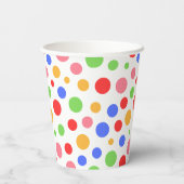 赤シンプル緑モダン水玉模様誕生会 紙コップ (裏面)