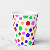 赤シンプル緑モダン水玉模様誕生会 紙コップ (裏面)