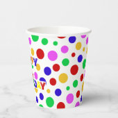 赤シンプル緑モダン水玉模様誕生会 紙コップ (左)