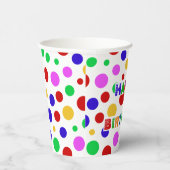 赤シンプル緑モダン水玉模様誕生会 紙コップ (右)