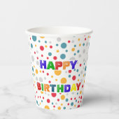 赤シンプル緑モダン水玉模様誕生会 紙コップ (正面)