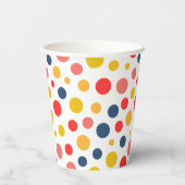 赤シンプル緑モダン水玉模様誕生会 紙コップ (裏面)