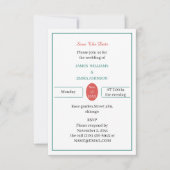 赤シンプル緑 セーブザデート (正面)