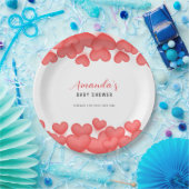 赤シンプル色の甘い赤ちゃんシャワー ペーパープレート (パーティー)