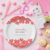 赤シンプル色の甘い赤ちゃんシャワー ペーパープレート (パーティー)