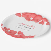 赤シンプル色の甘い赤ちゃんシャワー ペーパープレート (アングル)