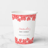 赤シンプル色の甘い赤ちゃんシャワー 紙コップ (裏面)