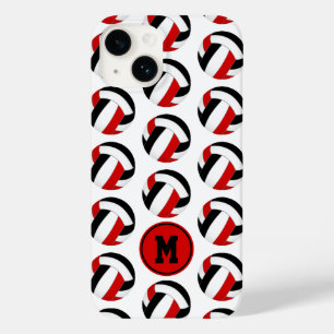 赤シンプル色バレーボールパタモノグラムのーン Case-Mate iPhone 14ケース