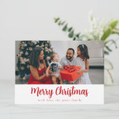 赤シンプル1写真メリークリスマスカード シーズンカード (スタンド正面)