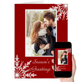 赤シーズンの挨拶に白い雪