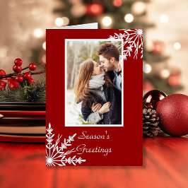 赤シーズンの挨拶に白い雪