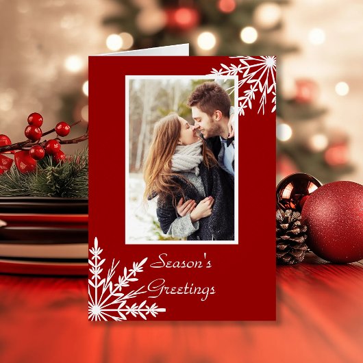 赤シーズンの挨拶に白い雪