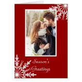 赤シーズンの挨拶に白い雪 (正面)