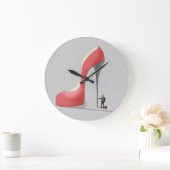 赤ジャイアントビジネススティレット漫画 ラージ壁時計 (ホーム)