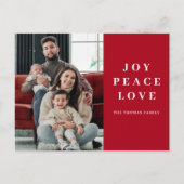 赤ジョイ平和ラブクリスマスミニマルファミリー名 シーズンポストカード (正面)