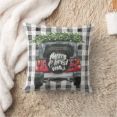 赤ジープクリスマスツリー クッション (ブランケット)