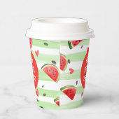 赤スイカかわいい女の子の夏の最初の誕生日 紙コップ (右)