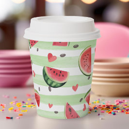 赤スイカ模様、夏パーティー 紙コップ