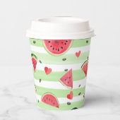 赤スイカ模様、夏パーティー 紙コップ (裏面)
