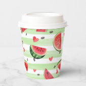 赤スイカ模様、夏パーティー 紙コップ (正面)