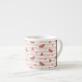 赤スイカ、ハート、ストライプお名前 エスプレッソカップ (正面右)