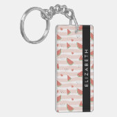 赤スイカ、ハート、ストライプお名前 キーホルダー (正面左)