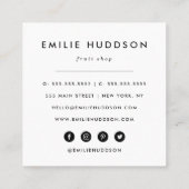 赤スイカ、ハート、ストライプお名前 スクエア名刺 (裏面)