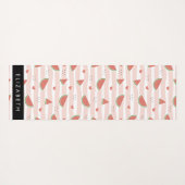 赤スイカ、ハート、ストライプお名前 ヨガマット (裏面(横))