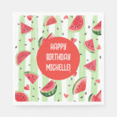 赤スイカ、愛らしい夏の女の子誕生日 スタンダードランチョンナプキン (正面)