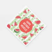 赤スイカ、愛らしい夏の女の子誕生日 スタンダードランチョンナプキン (角)