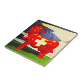 赤スイス牛 タイル (側面)