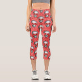 赤スカルひまわりシリーズデザイン13 カプリレギンス (正面)