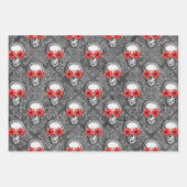 赤スカルひまわりシリーズデザイン3 ラッピングペーパーシート (正面2)