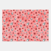 赤スカルひまわりシリーズデザイン4 ラッピングペーパーシート (正面2)