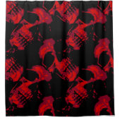 赤スカルシャワーカーテン シャワーカーテン (正面)