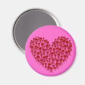 赤スカルハート マグネット (正面/裏面)