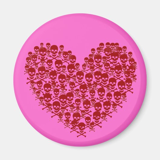 赤スカルハート マグネット (正面)