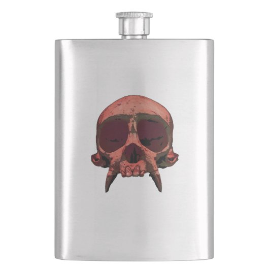 赤スカルポータブルフラスコ フラスク (正面)